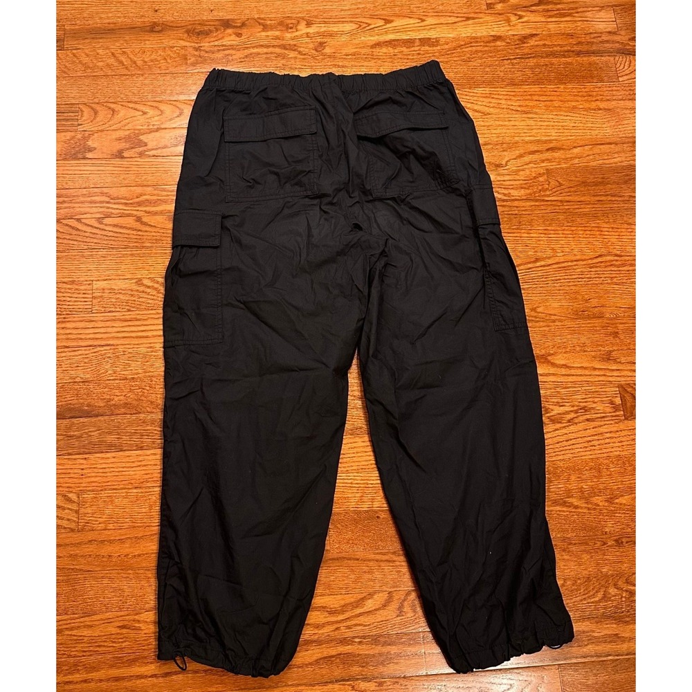 GAP Cargo Pants Mens Large 29" Black Paratrooper Baggy Street Y2K Elastic Waist - Picture 9 of 16